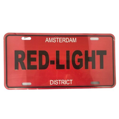 License Plate 15 - Red Light District (Red)