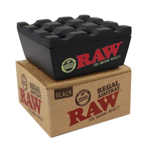 Raw Regal Windproof Metal Ashtray Black