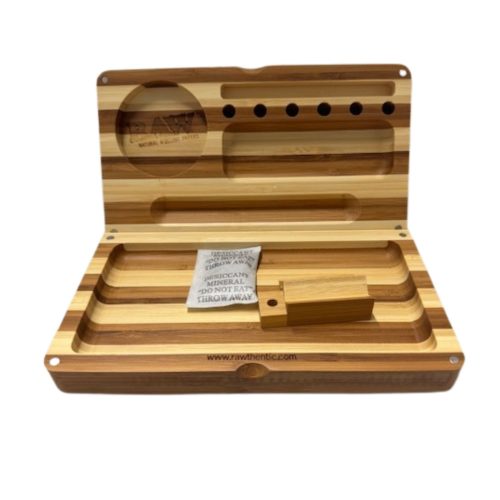 Raw Bamboo Backflip Tray Striped