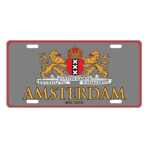 License Plate 23 Gray Coat of Arms of Amsterdam: