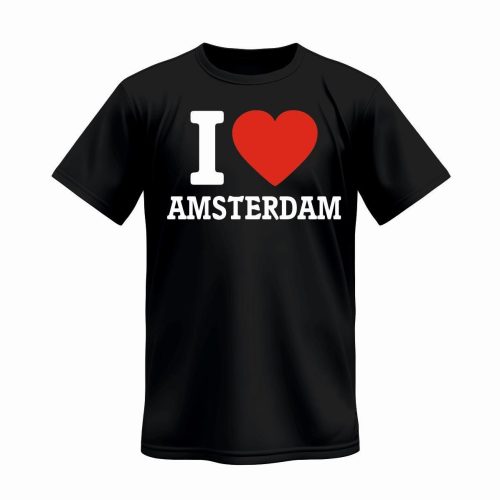 T Shirt I Love Amsterdam Zwart (Men)
