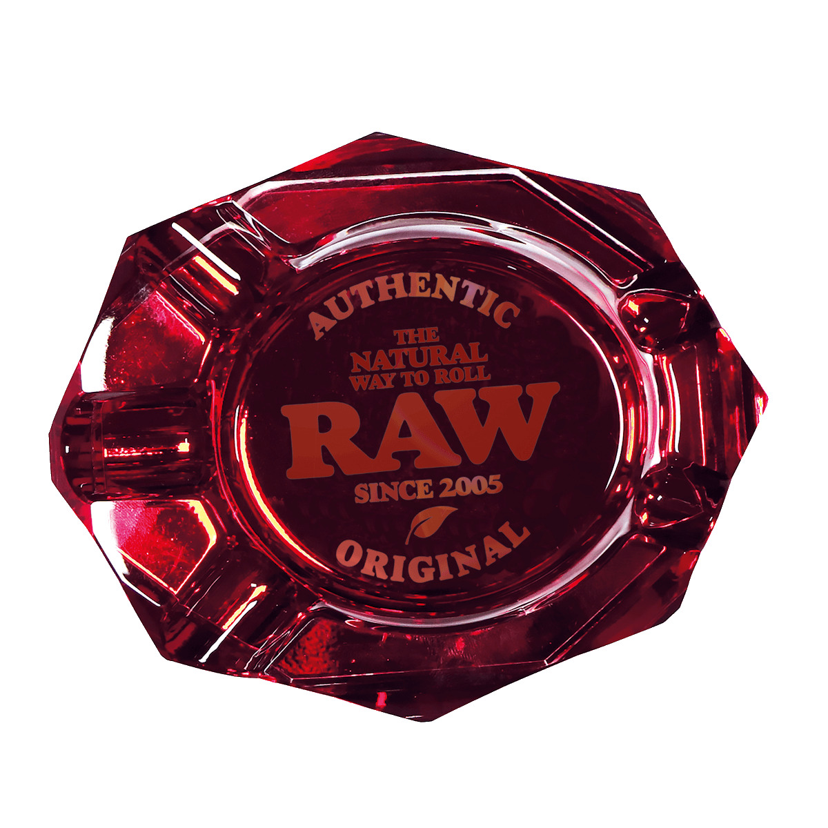 Raw Glass Ashtray Ruby with Giftbox - Afbeelding 3