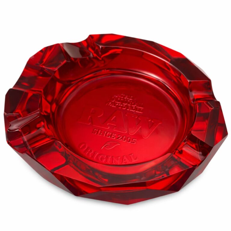 Raw Glass Ashtray Ruby with Giftbox - Afbeelding 2