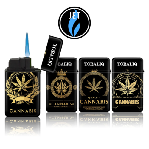 Alternative view of Toballic Jetflame Aanstekers Gold Cannabis