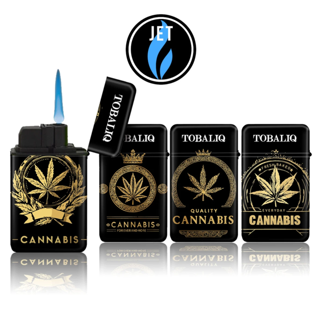 Toballic Jetflame Aanstekers Gold Cannabis - Afbeelding 2